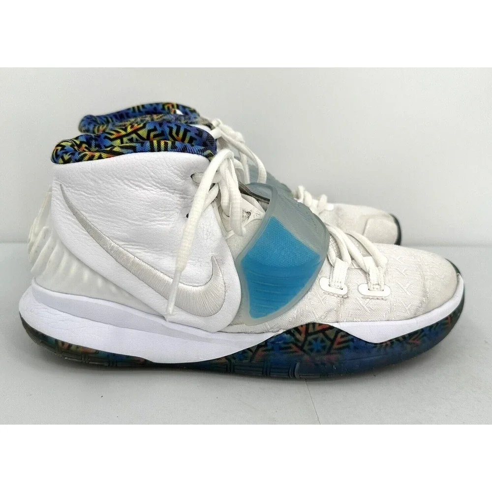 NIKE KYRIE‎ 6 WHITE SAPPHIRE LASER CRIMSON Youth Boy Size 6 Kyrie Irving